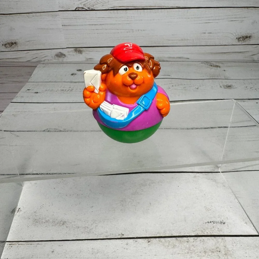Vintage Playskool Weebles Mail Carrier Dog Figure 1990s Wobbly Toy Hasbro Mattel
